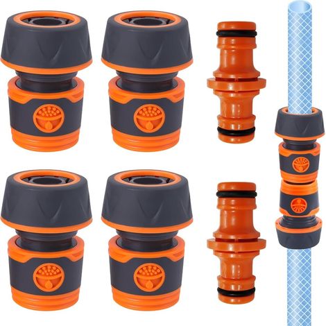 4 Pièces Raccord Tuyau Arrosage, Connecteur Rapide 3/4 Pouces, Étanche et Antidérapant pour Jardin, Terrasse et Voiture