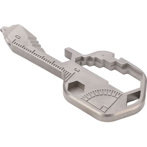 24-in-1-Multitool aus Edelstahl, tragbarer Multifunktions-Schlüsselanhänger für Outdoor-Aktivitäten, silberfarben. (1/5)