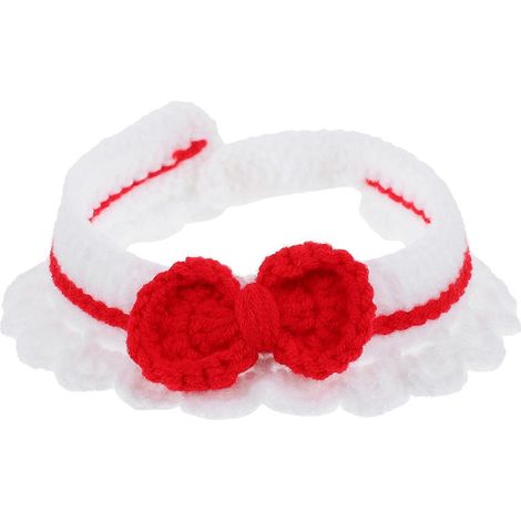 Collar de lana para gato con lazo para decoración del cuello de mascota, 1 unidad. Collar elegante para mascotas. (1/5)