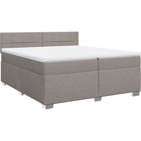 Maison Exclusive - Giroletto a Molle con Materasso Tortora 200x200 cm in Tessuto (1/5)