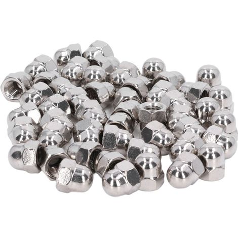 50 Pièces écrou Borgne en Acier Inoxydable, Kit D'assortiment de Capuchons Hexagonaux M4(M4) (1/4)