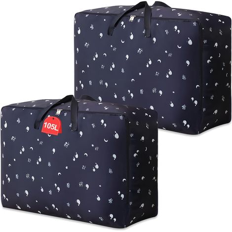 2 Pièces  Oxford Imperméable Sac Rangement Vêtement, 70×50×30cm Sacs de Rangement Sous le Lit, Grand Sac de Rangement Solide, pour Déménagement, Camping, Linge de Lit, Rangement Des(105L) (1/5)