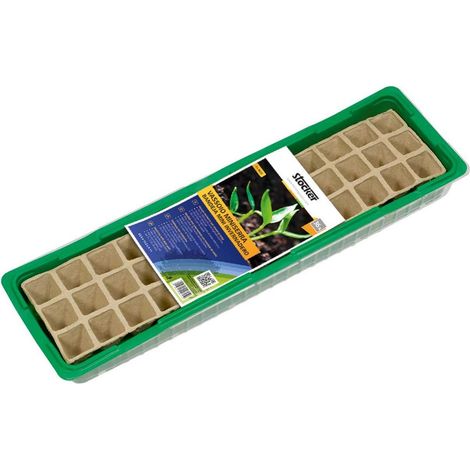 Stocker Mini-Gewächshausschale mit Torftöpfen 55,5 x 14,5 x H12 cm