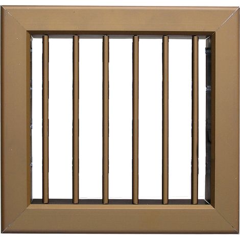 Grille cheminée à encastrer 140x130mm - Bronze - Ailettes fixes