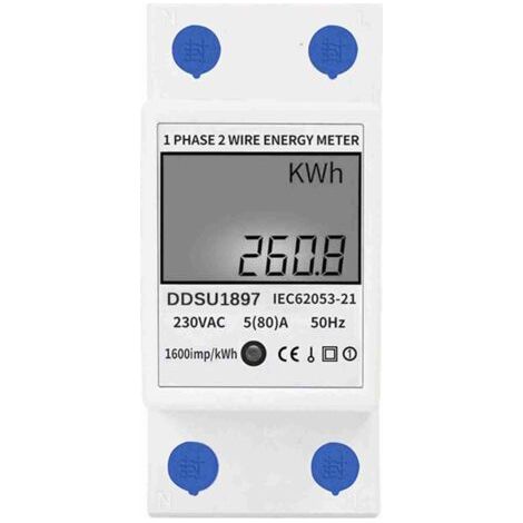 Contador monofásico DIN rail – medición precisa hasta 80 A – instalación para sistemas de 1 o 2 fases – para cuadros eléctricos profesionales (1/4)