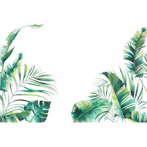 1set Feuille Plantes Tropicales Peel and Stick Stickers Muraux, Vert Nature Jungle Arbre Feuilles Stickers Muraux, étanche DIY Décoration Murale Art Décorations Pour La Maison (1/5)