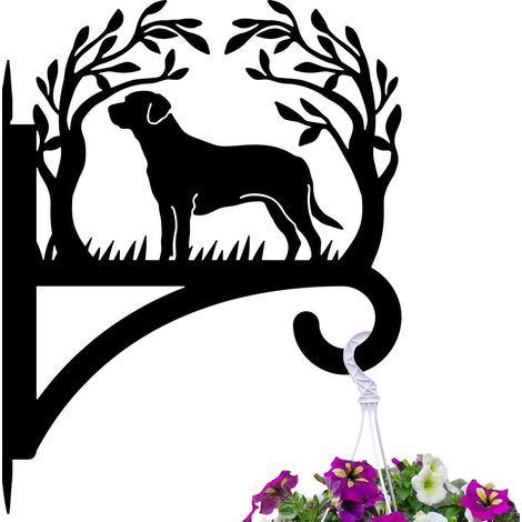 Soporte para plantas con forma de perro y árbol, ganchos para exteriores, soportes metálicos, aptos para colgar plantas. (1/5)