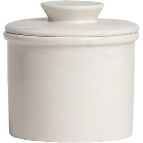 Beurrier français en céramique avec couvercle hermétique, design uni, résistant et pratique pour la cuisine. Pot de rangement multifonctionnel pour confitures et noix. (1/5)