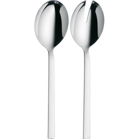 couverts à salade en acier inoxydable 23,7 cm, fourchette à salade, cuillère de service, protection partiellement mate, résistante aux rayures, passe au lave-vaisselle (1/3)