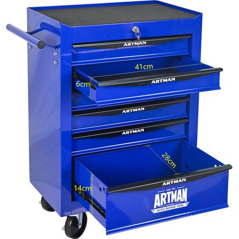 Carro de herramientas metálico con 6 cajones, 60 x 33 x 77,5 cm, MODENUIT (1/5)