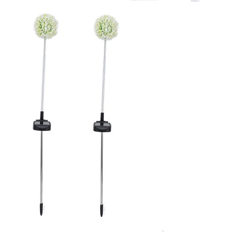 2 löwenzahnförmige Solar-Gartenleuchten mit 6 LEDs (1/5)