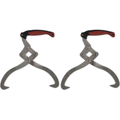 vidaXL Pinzas de troncos de madera con mango TPR 2 unidades (1/4)