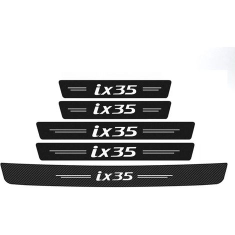 5 pièces protections de seuil de coffre arrière, bande anti-rayures en fibre de carbone, pour Hyundai ix35 (1/3)