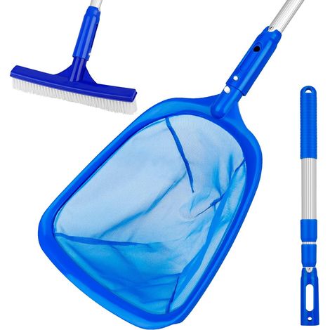 Epuisette Piscine - Brosse Piscine - Poteau Telescopique Aluminium - Pour Piscine Hors Sol Enterrée Spa Bassin Aquarium - Kit 3 En 1 (1/5)