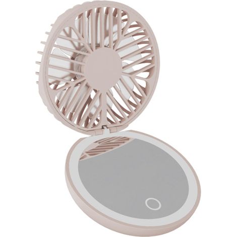 Miroir LED Ventilateur – Pliable – USB – 800mAh – 3 Vitesses – Maquillage – Pratique – Portable (1/5)