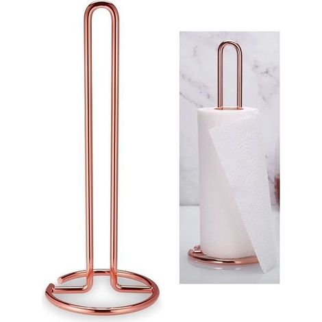Porte Essuie Tout - INOX - Rose Gold - Acier Inoxydable - 32x13 cm - Élégant et Pratique (1/4)