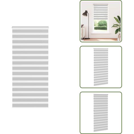 Zebrarollo Hellgrau 100x230 cm Stoffbreite 95,9 cm Polyester - Zebra-Jalousie - Zebra-Jalousien - Zebra-Rollo - Doppelrollo (1/5)