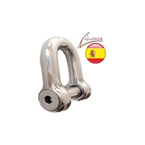 Manille droite 6 pans inox A4 gloma (1/2)