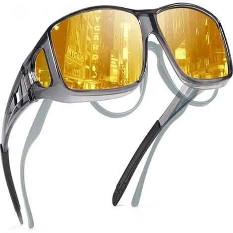 Gafas De Visión Nocturna - Lentes Amarillas Polarizadas Con Protección Antideslumbramiento - Para Conducir De Noche Lluvia Niebla Y Crepúsculo - 1 Par (1/5)