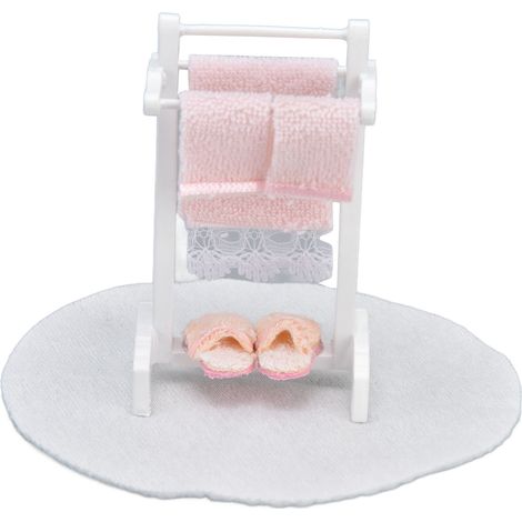 Porte-serviettes miniature 1:12 pour maison de poupée, tapis de sol et meuble de décoration DIY (1/5)