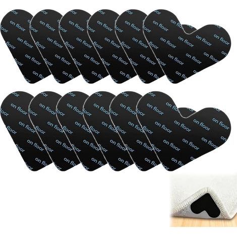 12 Stück rutschfeste Teppichstopper, Anti-Aufroll-Teppichstopper, doppelseitige herzförmige Eckstopper, starke Kleberückseite, waschbare und wiederverwendbare Teppichaufkleber für alle glatten Böden (1/5)