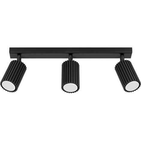 Spot Lampe Aluminium GU10 verstellbar Schwarz 3-flammig länglich Modern (1/5)
