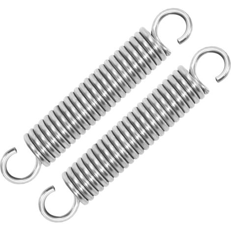 2 Pièces - Ressort De Traction - Ressort En Acier Inoxydable - Avec Crochets Pour Tentes Et Fitness - Argent - 100x1,8cm (1/5)