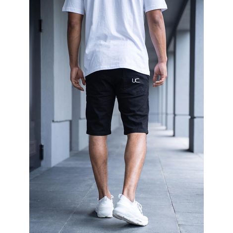 Pantalones cortos negros para hombre UrbanCity UC Logo M (1/5)