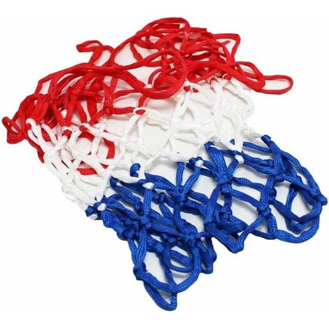 Lot de 2 filets de basket professionnels, filet de rechange, panier de basket, 3 couleurs, filet de basket d'extérieur (1/3)