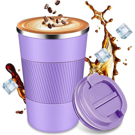 Mug isotherme de voyage anti-fuite, violet (1/5)