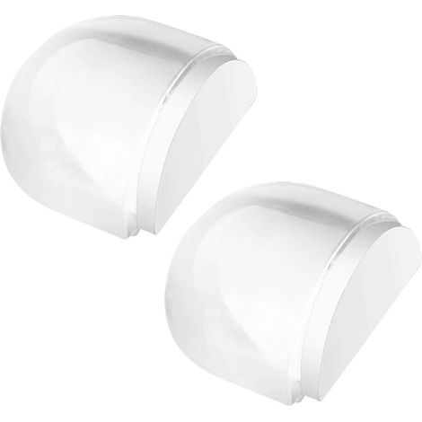Lot de 2 butées de porte transparentes et autocollantes, invisibles, pour protéger la plupart des portes, murs et meubles des dommages. (1/5)