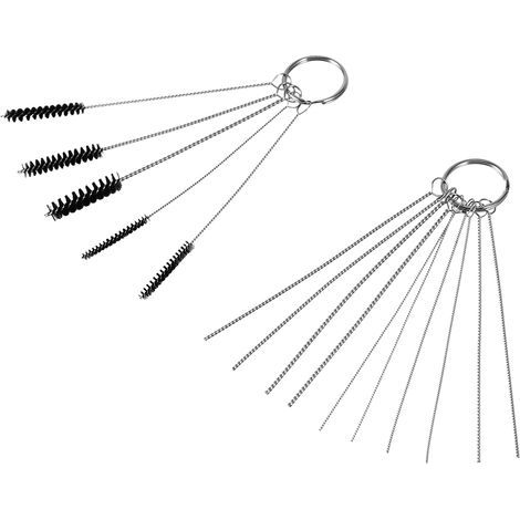 Nettoyeur de carburateur 10 aiguilles et 5 brosses pour voiture et moto - Kit de décrassage (1/5)