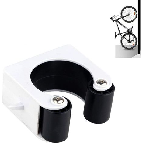 Support mural pour vélo, porte-vélos, support mural peu encombrant, système de rangement pour porte-vélos, intérieur et extérieur, pour vélos de course et VTT (VTT, Blanc 1pcs) (1/5)