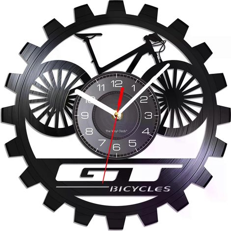 Wandleuchte mit Farbwechsel, Fahrradmotiv, lasergeschnittene Vinyl-Schallplatte, Uhr, Zahnrad, Vintage-Stil, 12-teiliges Hängedekor (1/4)