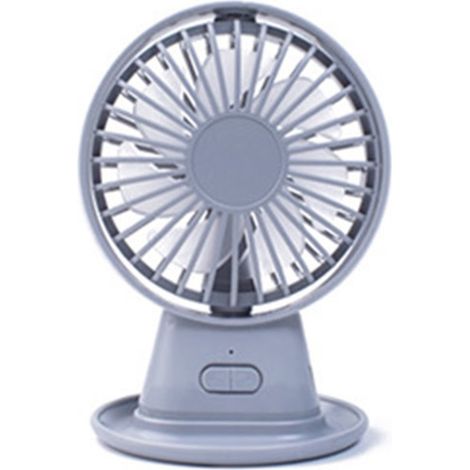 Ventilateur de bureau pliable à double pale, USB, 116 mm, gris, idéal pour les étudiants et les bureaux. (1/5)