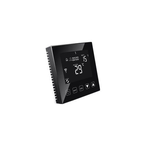 Termostato inteligente WiFi para calefacción eléctrica por suelo radiante con sensor, compatible con Alexa, termostato programable conectado para calefacción eléctrica por suelo radiante, 16A, negro.