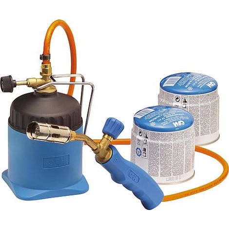 BRÛLEUR À GAZ POUR SOUDURE ET BRÛLAGE AVEC TUYAU LM3000 2 CARTOUCHES (1/4)