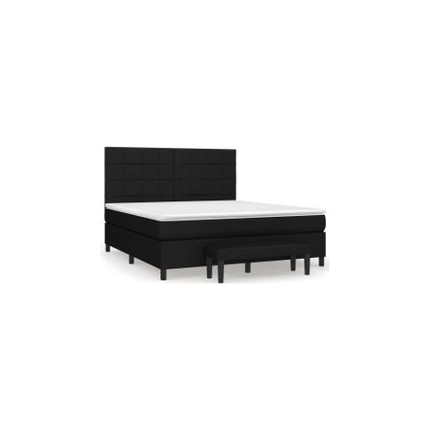 Sommier à lattes de lit avec matelas Noir 180x200 Tissu (1/5)