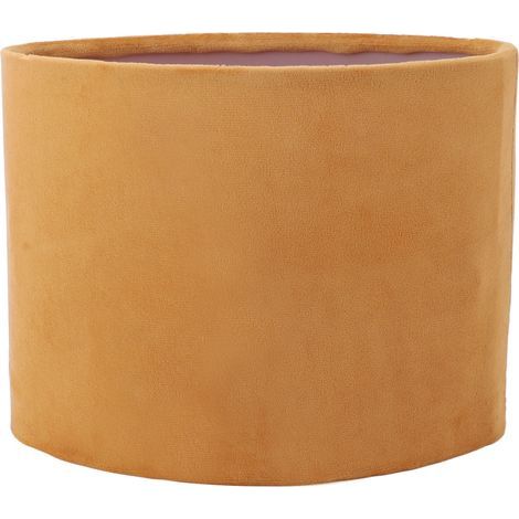 Oval gold fabric lampshade for table or floor lamp – compatible with E27/E14 bulbs, 23 x 12.5 x 18 cm (1/5)