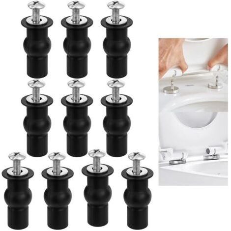 10pcs Toilet Seat Accessories Fixing Screws Hinges Rubber Nuts Fasteners Blind Hole Accessories (1/5)
