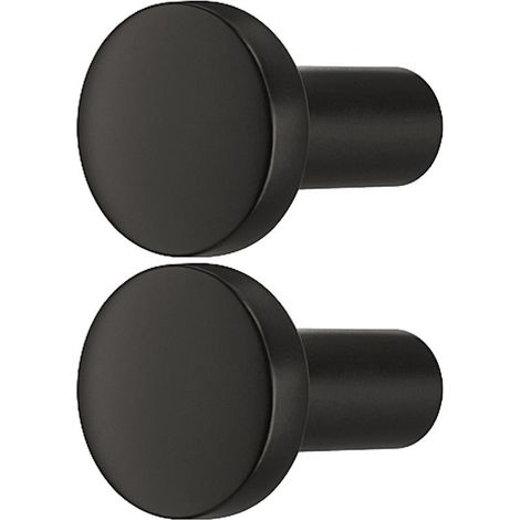 2 pomelli rotondi per mobili Ø 20 mm in lega zincata, per armadi, cassetti, porte, design elegante, cucina, bagno, laccati neri opachi (1/3)