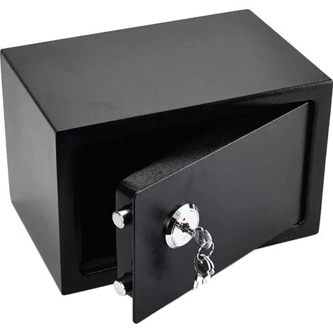 Coffre-fort Mini, Serrure à Clé, Design Montable au Mur, noir (1/2)