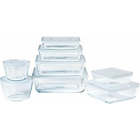 Pyrex Set aus transparenten, luftdichten Behältern 600 ml bis 4 L