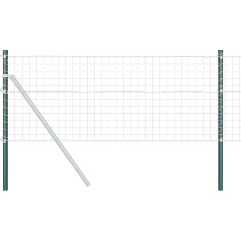 Poteau de clôture. 12 pcs Vert 100 cm Acier peint par poudre (1/5)