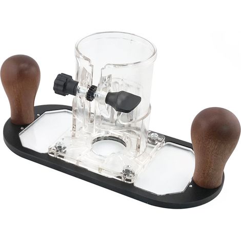 Base de gravure pour machine à découper noire Machine à rogner à base inversée modifiée, couvercle transparent, petite fraiseuse pour le travail du bois, accessoires pour machine à graver, sculpture, (1/5)