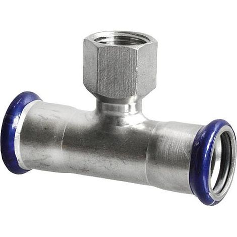 Raccord a sertir en inox Piece en T avec filet fem, 54-1/2-54 contour M (1/3)