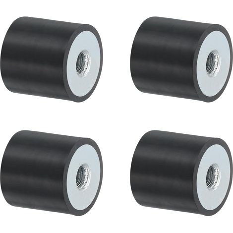 4Pcs 20 x 20mm M6 Supports en Caoutchouc à Filetage Femelle, Isolateur de Vibrations, Remplace les Coussins Anti-Vibrations, Bloc de Base Plat (1/5)