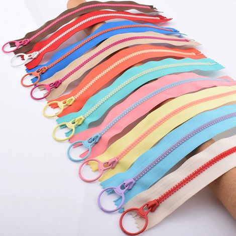 Fermetures éclair, 20 pcs Fermeture éclair Colorée avec Anneau de Traction en Métal Fermeture à Glissière Fermée pour La Couture et l'artisanat (15cm, 10 Couleurs) (1/5)