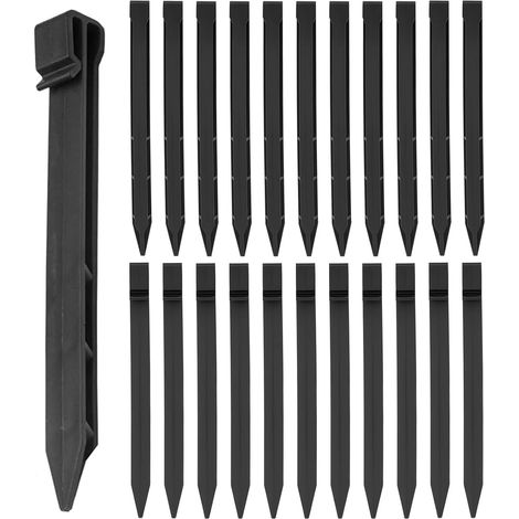 Lot de 22 Piquets d'ancrage en Plastique - 25CM Piquets de Bordure de Paysage Piquets de Tente Pointes d'ancrage pour Tentes Planche Terrasse Bordure Pelouse Jardin Extérieur (1/5)