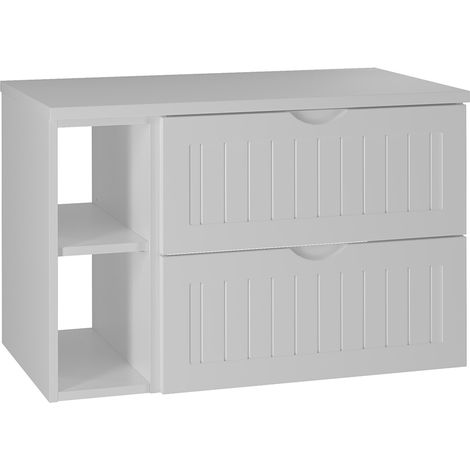 Mueble bajo lavabo 80cm compartimiento encimera Soline Blanco (1/5)
